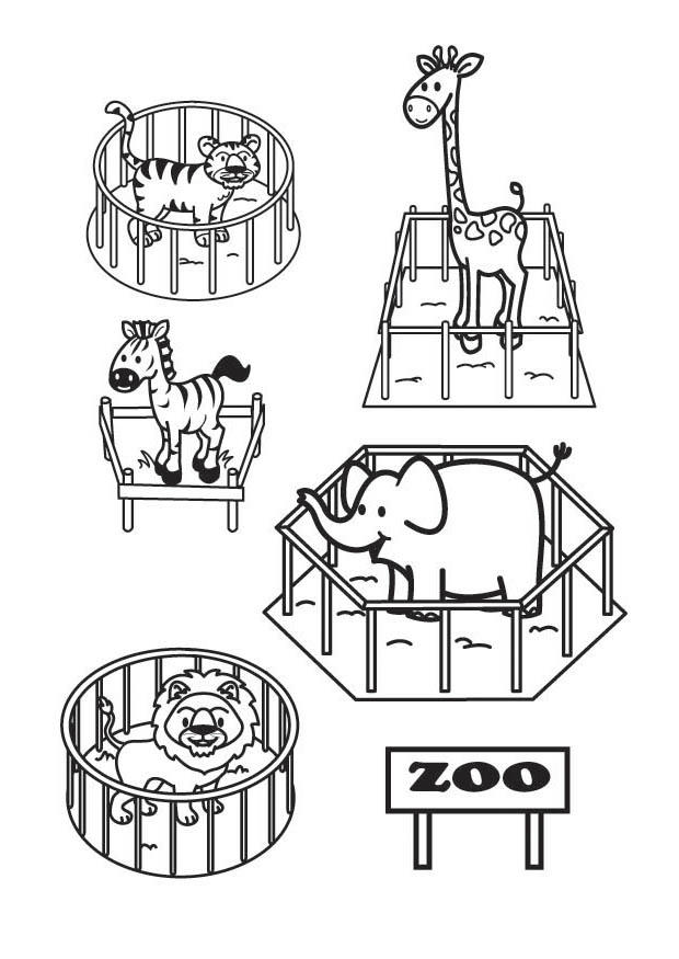 el zoo Dibujo para colorear el zoo