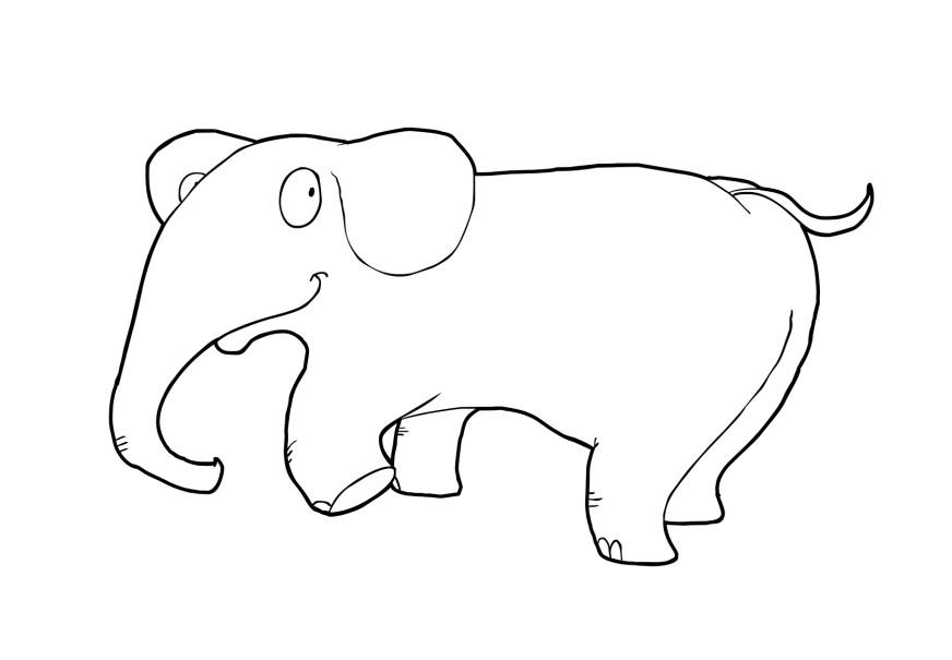 Dibujo para colorear elefante