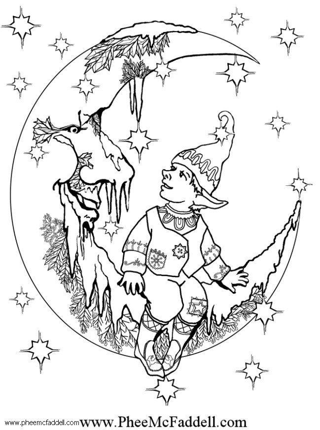 elfo pequeno Dibujo para colorear elfo pequeno