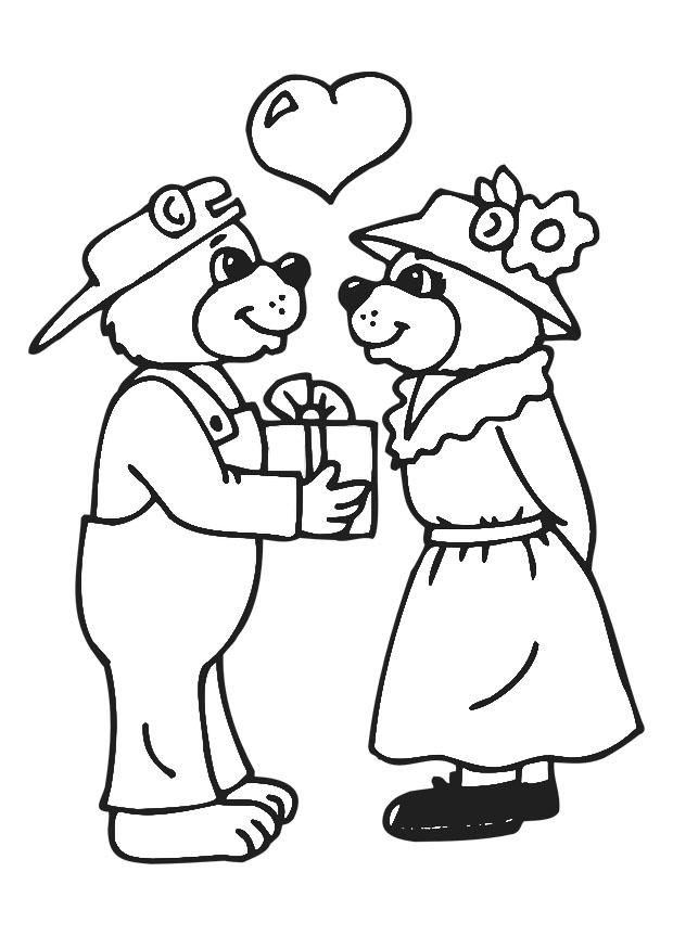 enamorados Dibujo para colorear enamorados