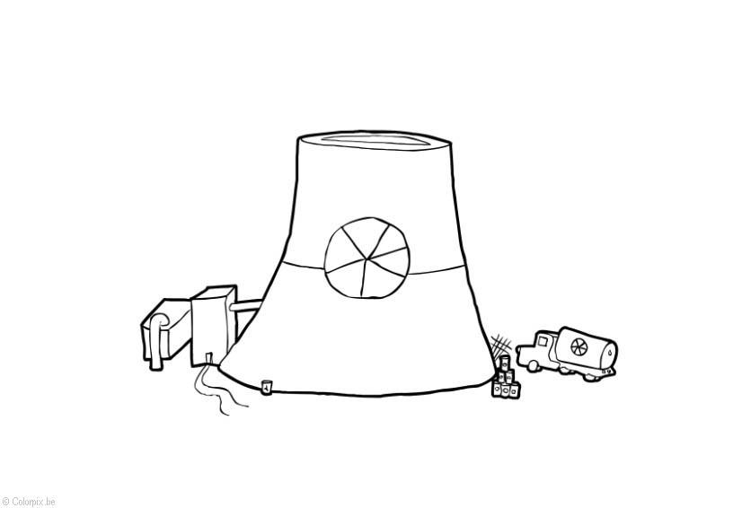 Dibujo para colorear energA­a nuclear - central nuclear 