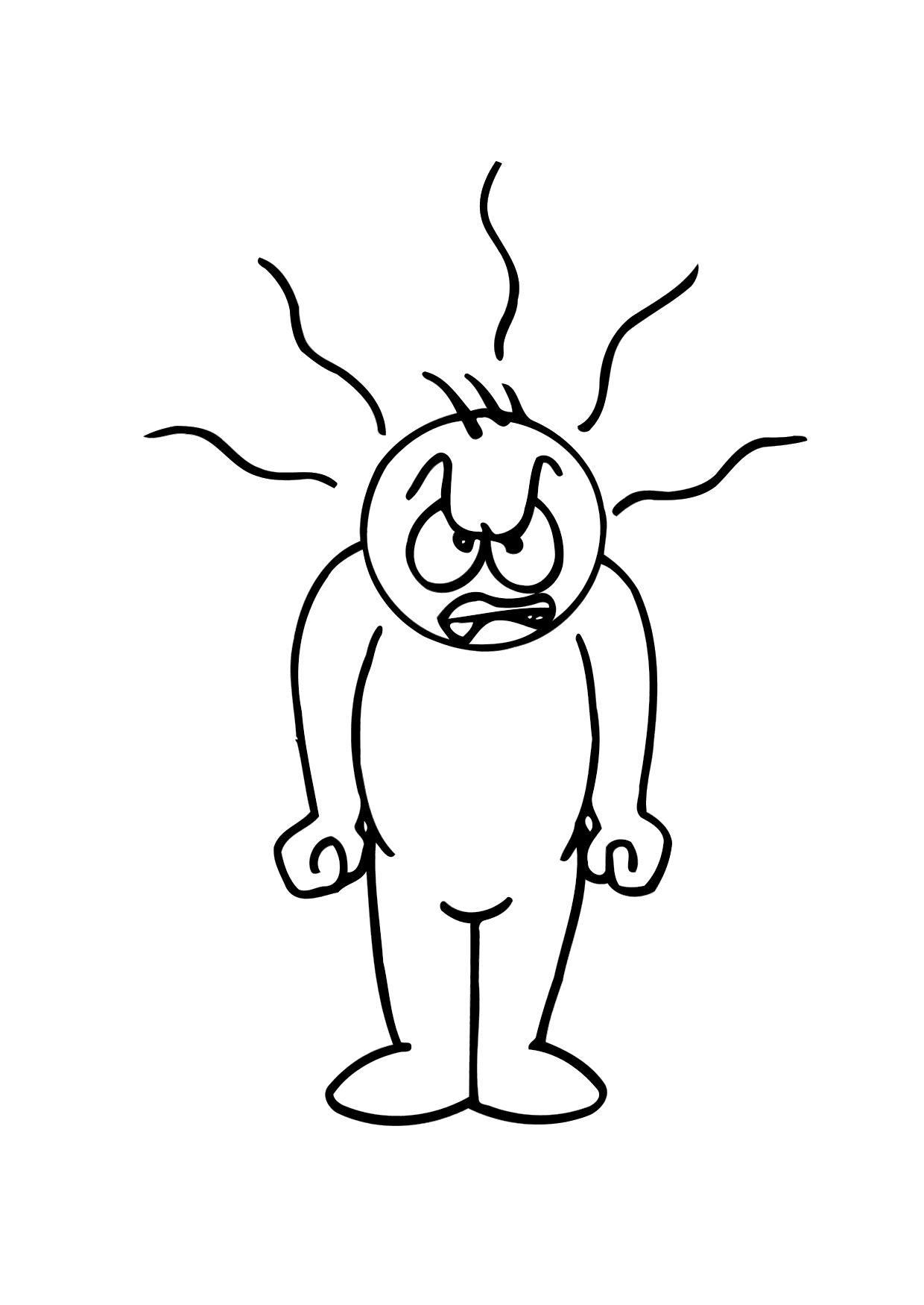Dibujo para colorear enfadado