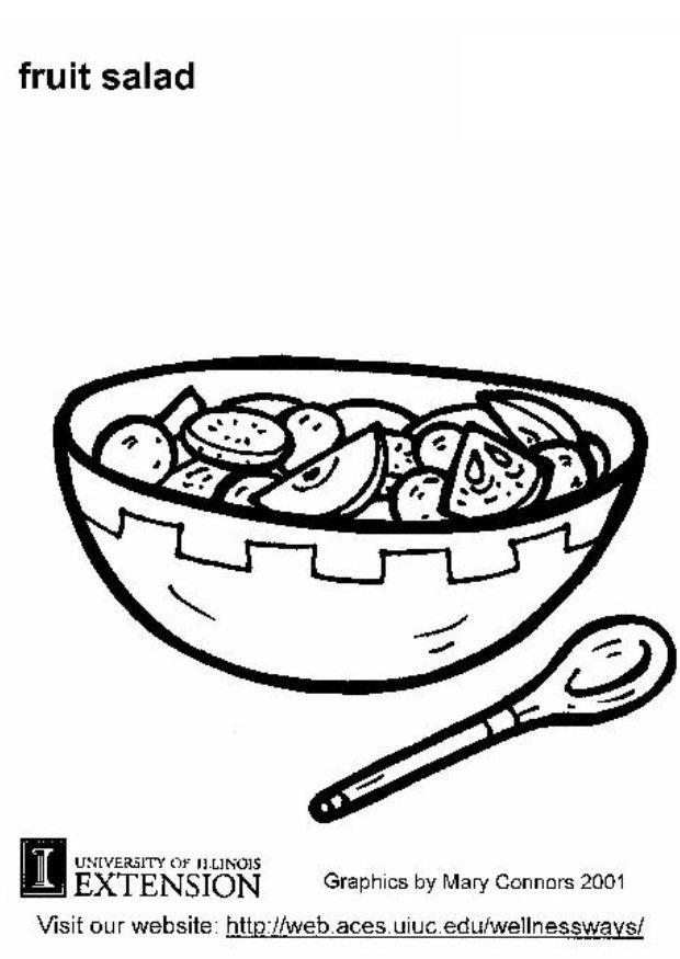 ensalada de fruta Dibujo para colorear ensalada de fruta
