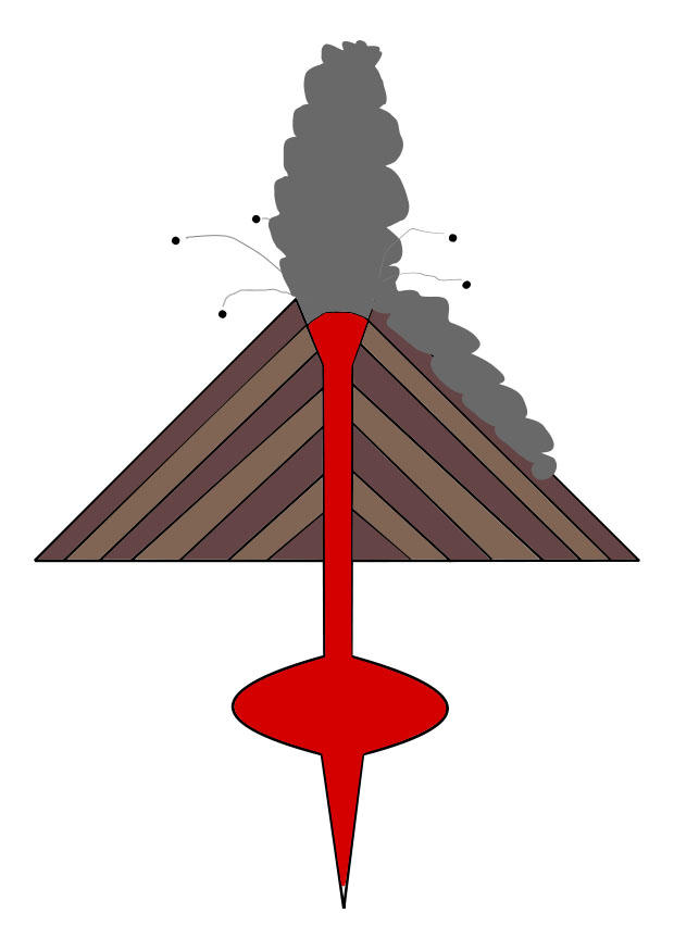 Imagen erupciA³n de un volcA¡n