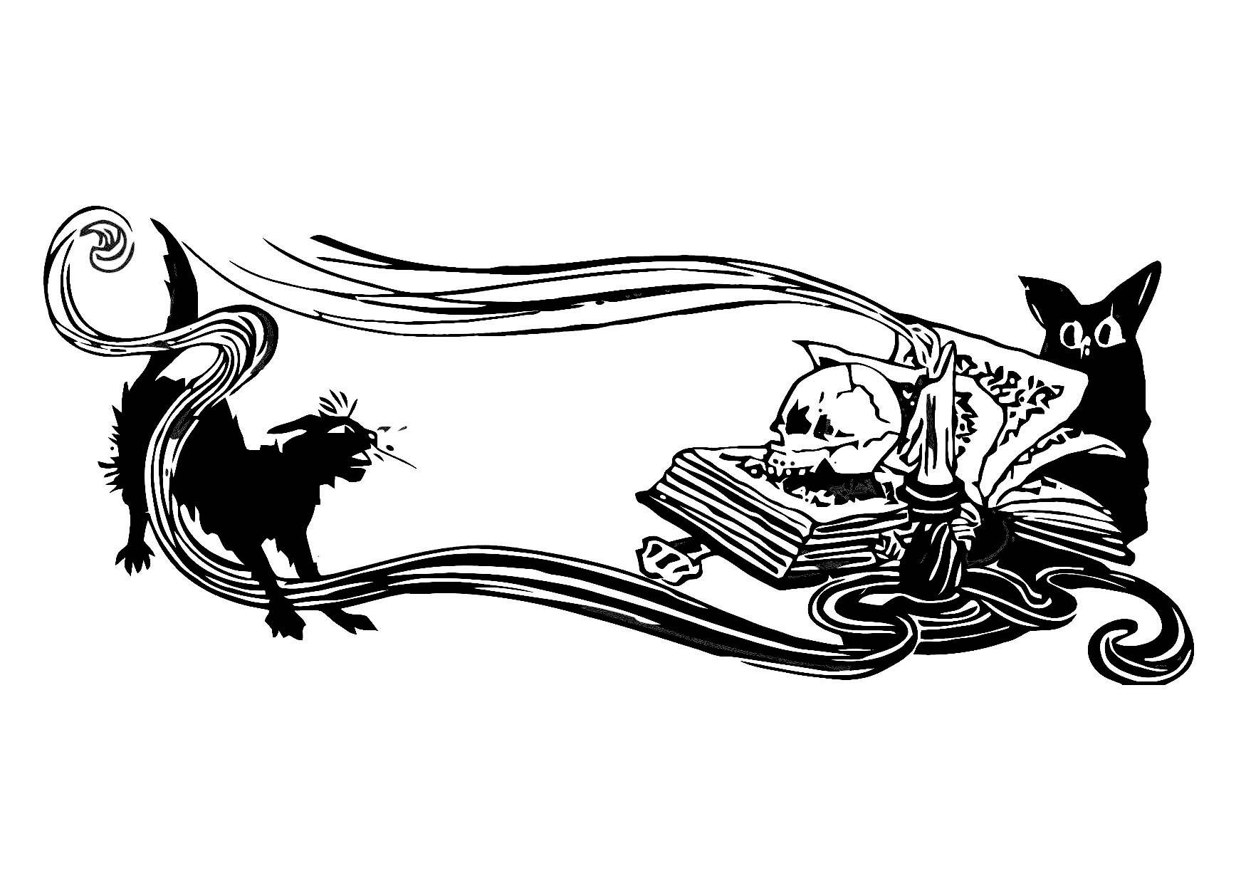 Dibujo para colorear escena de terror