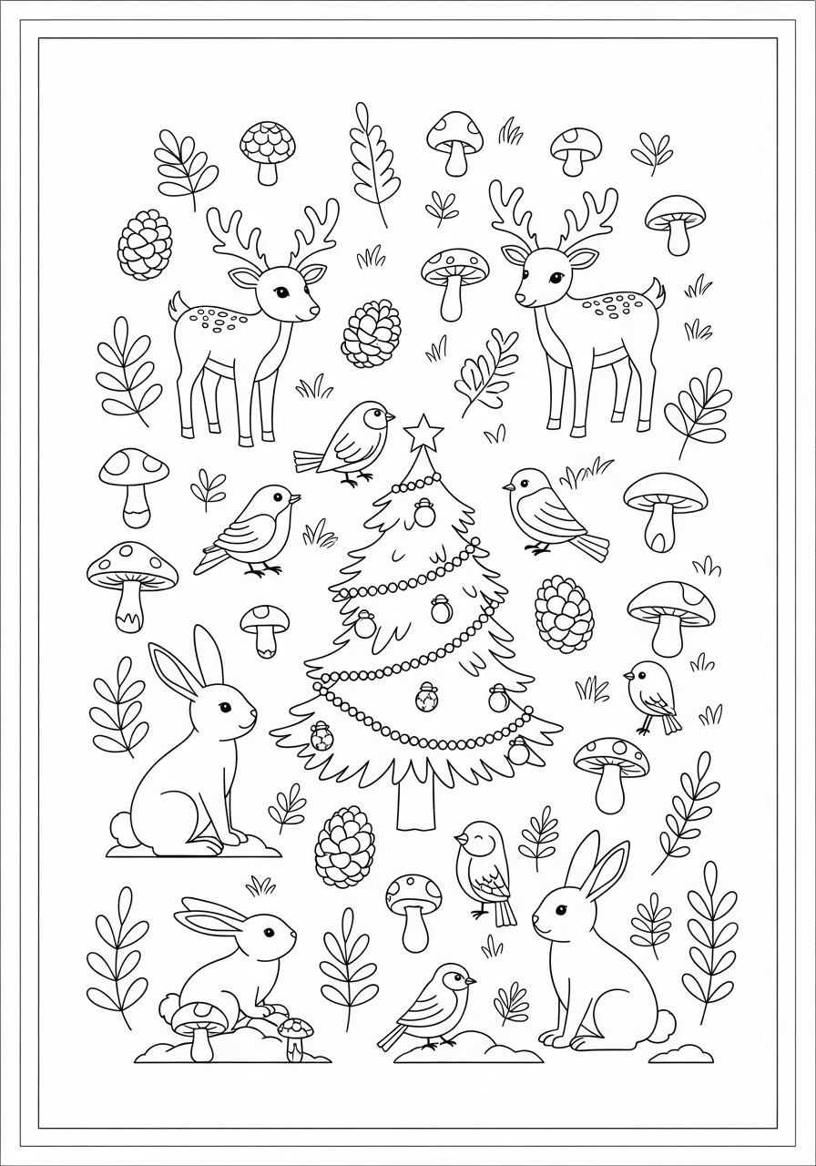 escena navidena Dibujo para colorear escena navidena