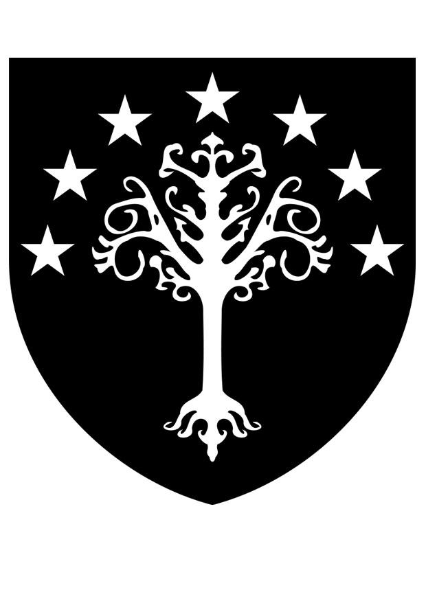 escudo de armas gondor Dibujo para colorear escudo de armas gondor