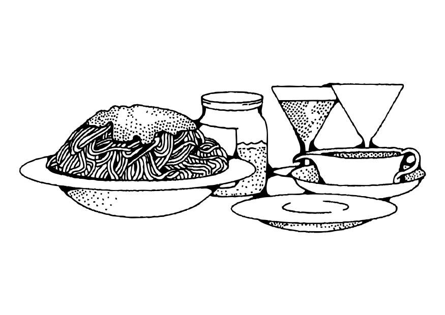espagueti Dibujo para colorear espagueti