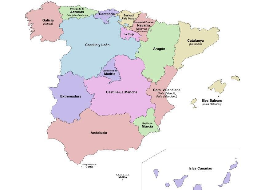 espana - comunidades autA³nomas Imagen espana - comunidades autA³nomas