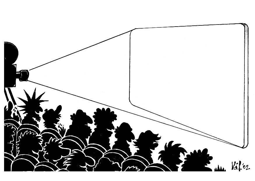 Dibujo para colorear espectA¡culo de cine en blanco