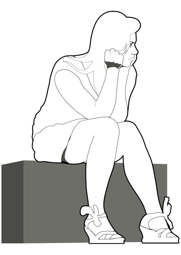 esperar - aburrimiento Dibujo para colorear esperar - aburrimiento