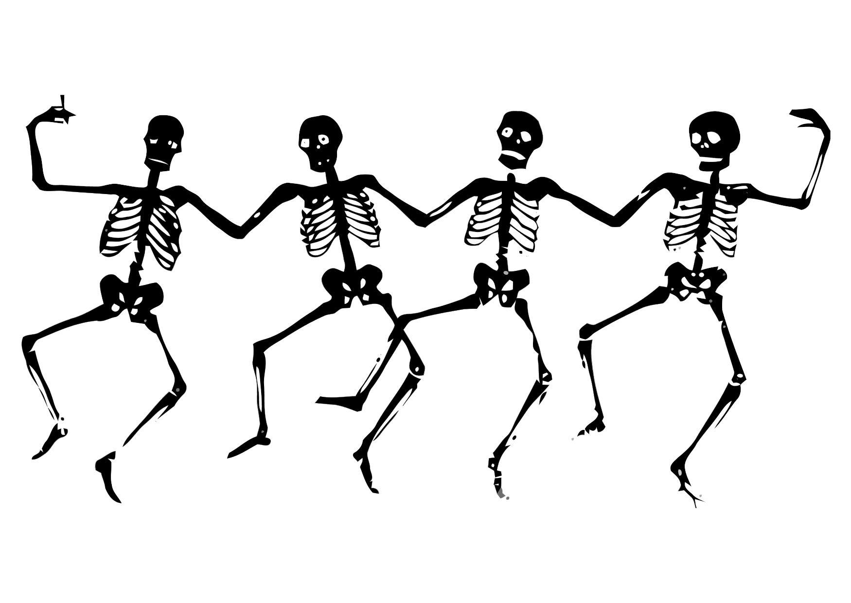 esqueletos bailando Dibujo para colorear esqueletos bailando