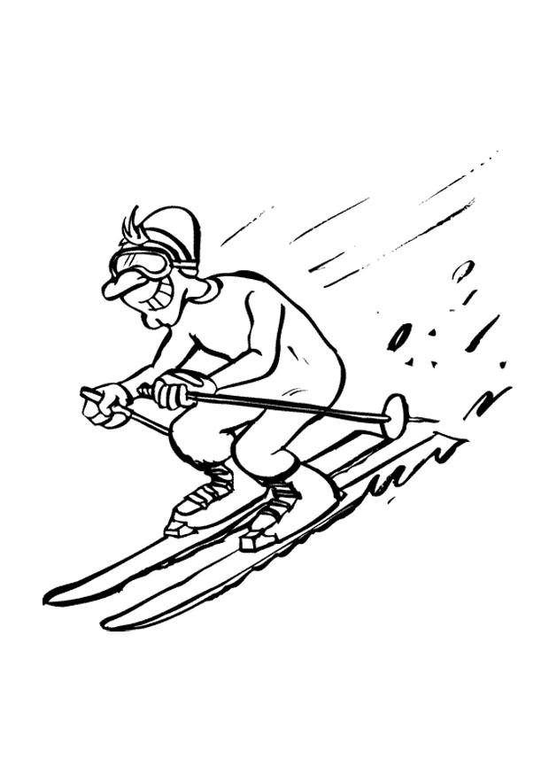 esquiar Dibujo para colorear esquiar