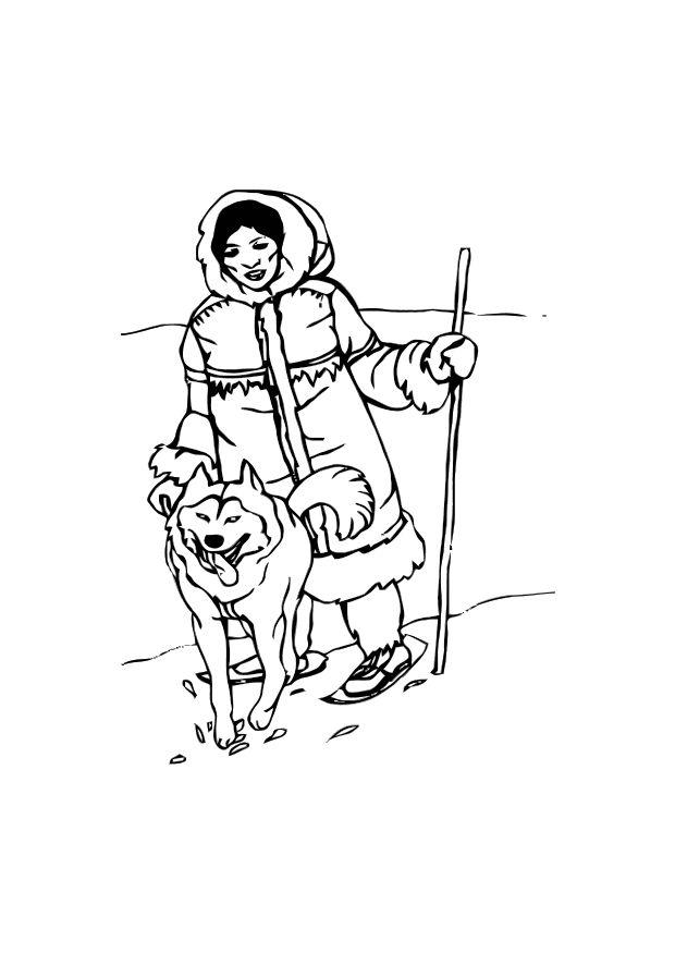 esquimal Dibujo para colorear esquimal