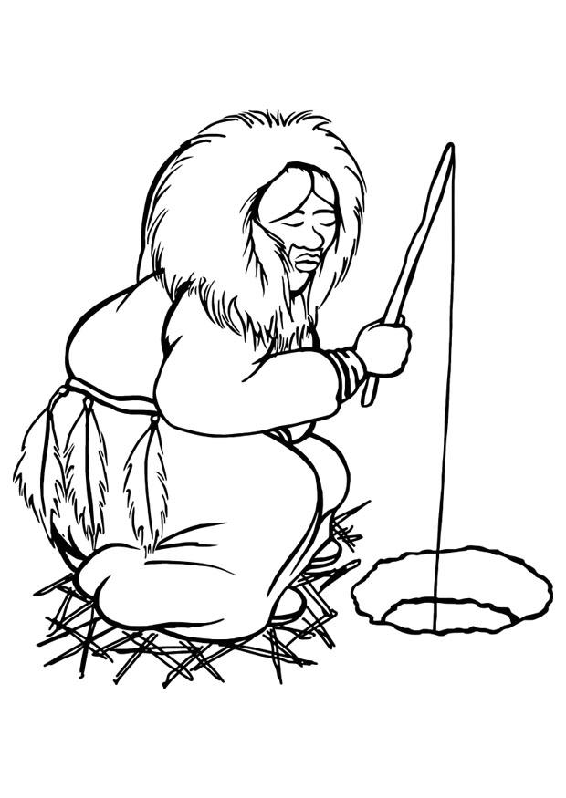 esquimal Dibujo para colorear esquimal