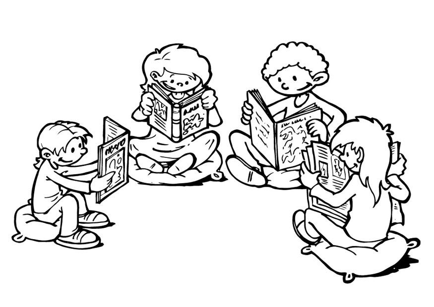 esquina de lectura Dibujo para colorear esquina de lectura