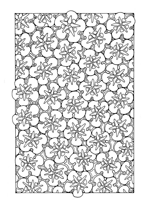estampado de flores Dibujo para colorear estampado de flores