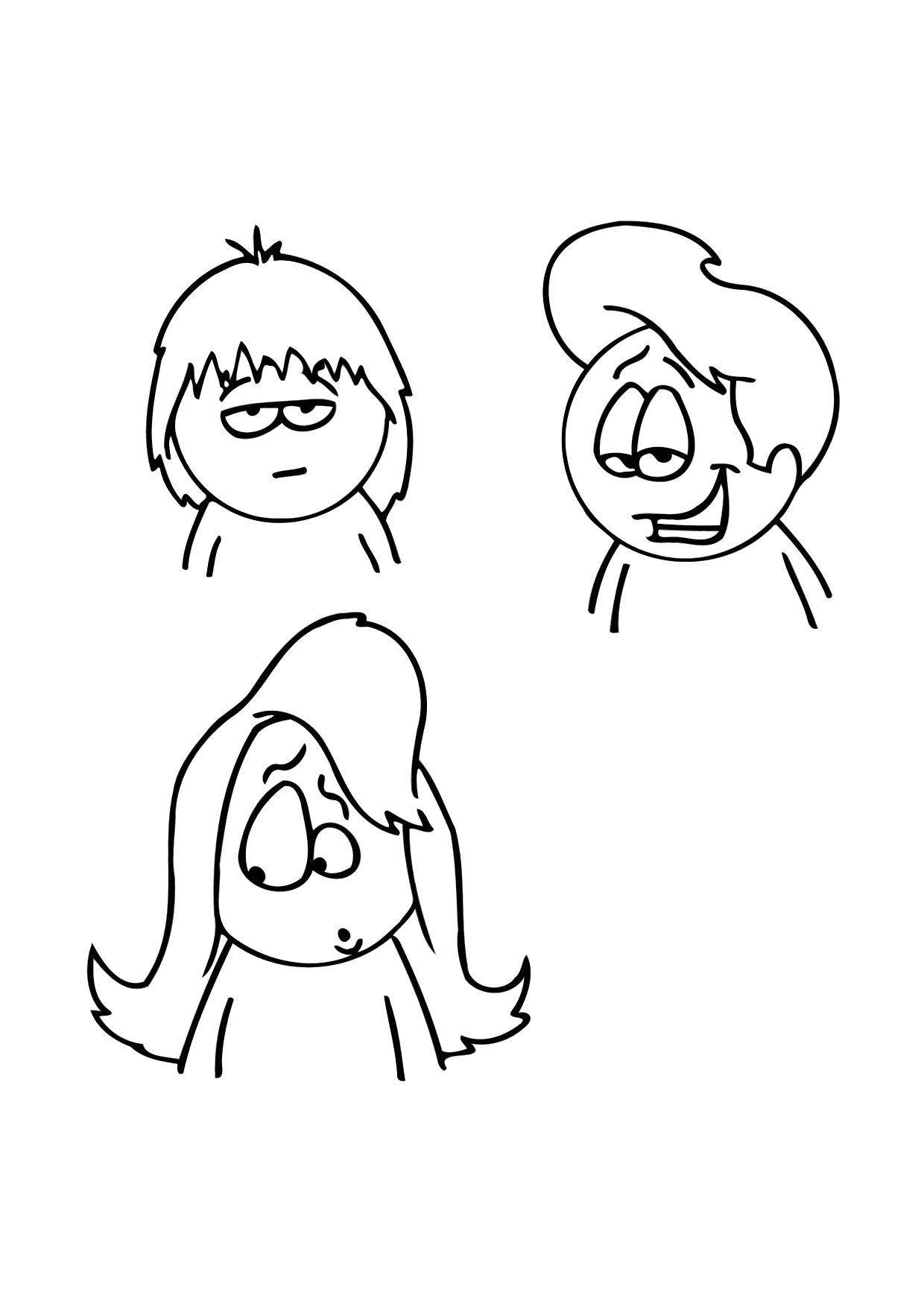 estilos de peinado Dibujo para colorear estilos de peinado