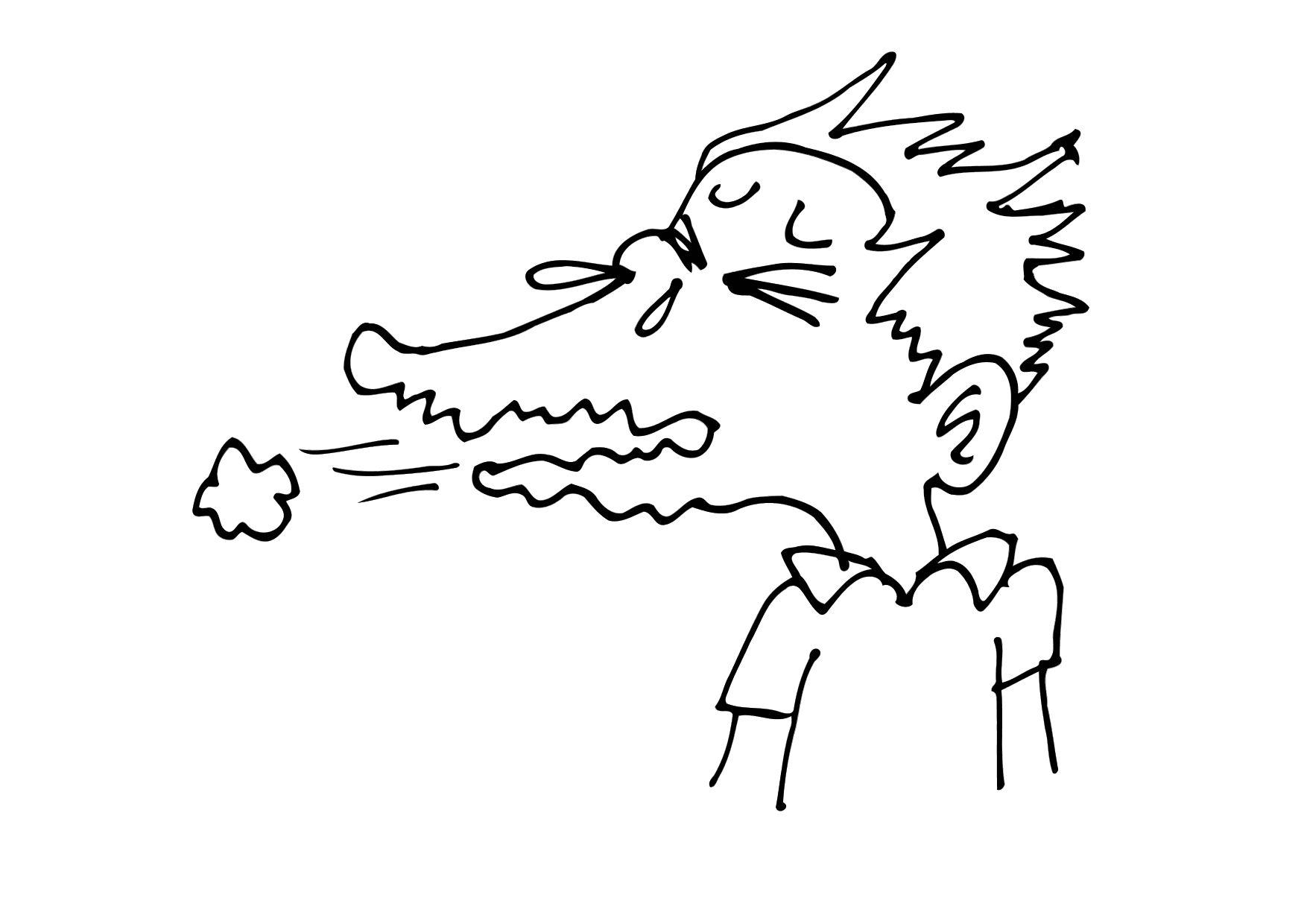 Dibujo para colorear estornudar