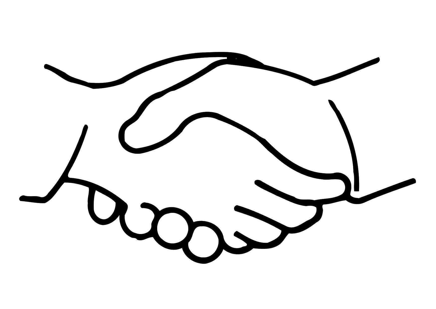 estrechar la mano Dibujo para colorear estrechar la mano