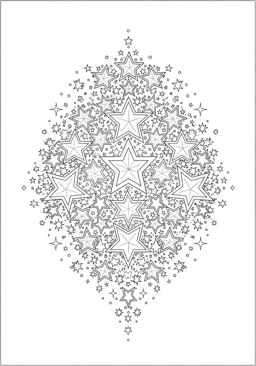 estrellas centelleando en la noche Dibujo para colorear estrellas centelleando en la noche