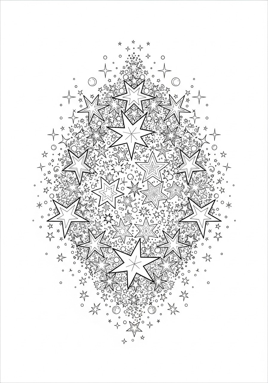 Dibujo para colorear estrellas centelleantes