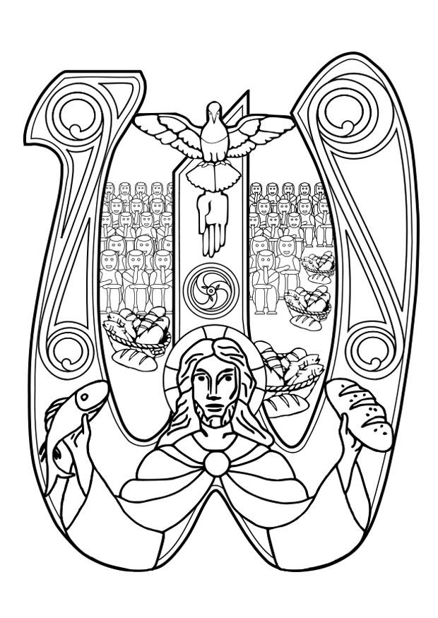 Dibujo para colorear eucaristA­a