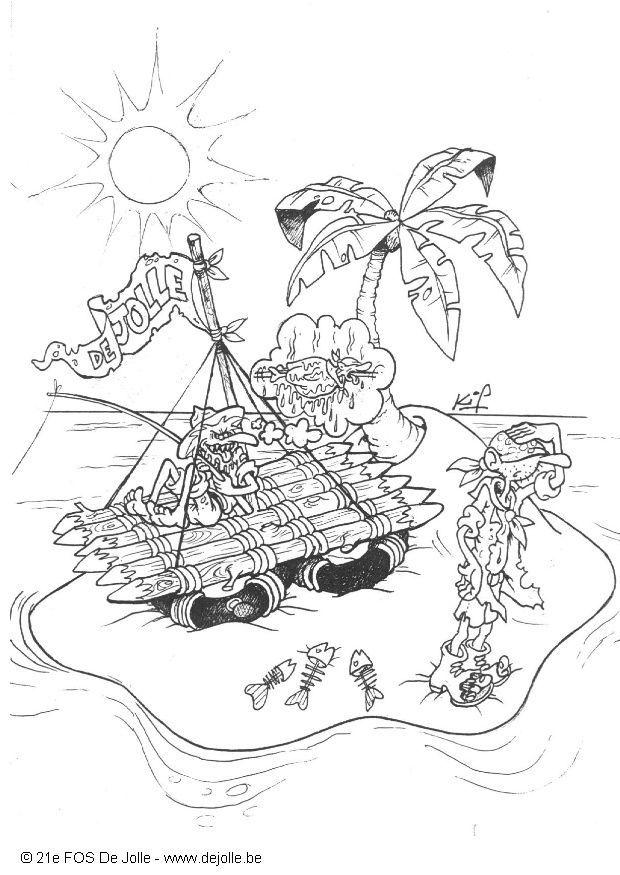 excursiA³n en balsas Dibujo para colorear excursiA³n en balsas