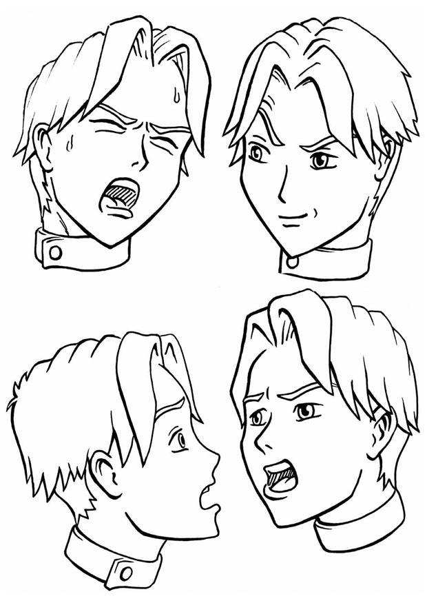 expresiones - emociones Dibujo para colorear expresiones - emociones