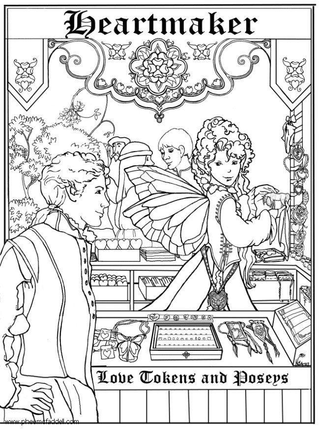 Dibujo para colorear fabricante de corazones