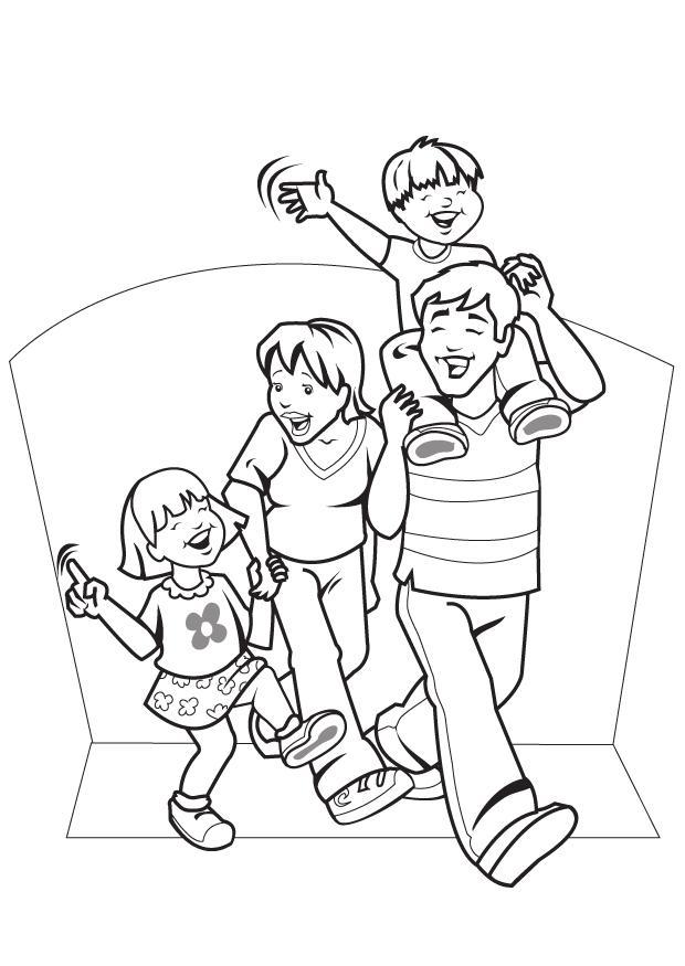 Dibujo para colorear familia