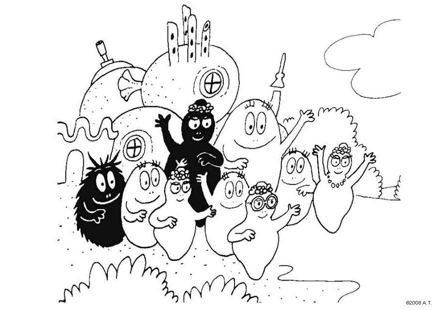 familia barbapapa Dibujo para colorear familia barbapapa