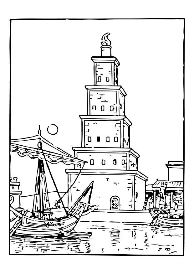 Dibujo para colorear faros antiguos