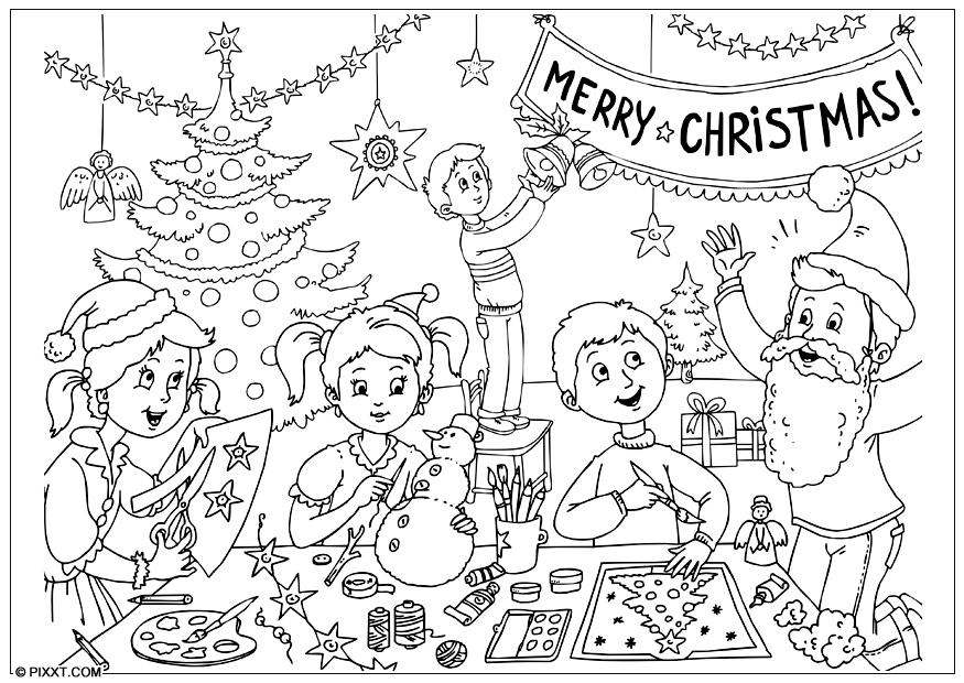 Dibujo para colorear feliz navidad