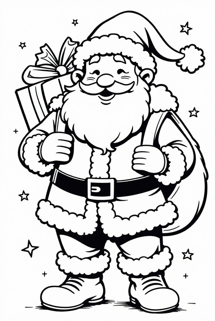 feliz papA¡ noel Dibujo para colorear feliz papA¡ noel