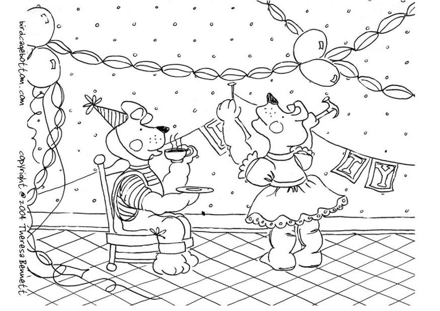 Dibujo para colorear fiesta