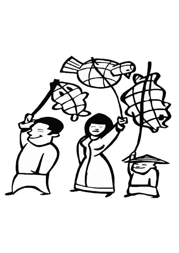 fiesta china Dibujo para colorear fiesta china