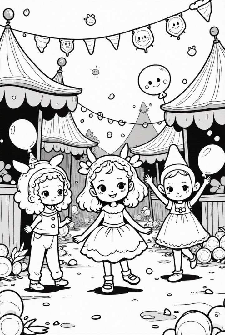 fiesta de carnaval Dibujo para colorear fiesta de carnaval