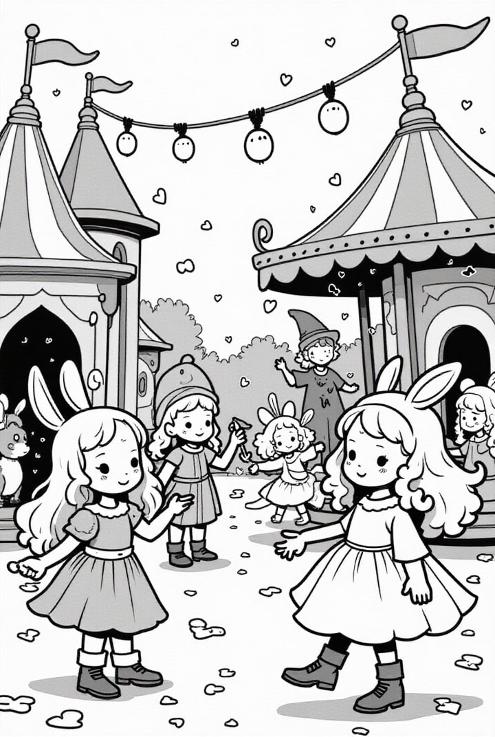 fiesta de carnaval Dibujo para colorear fiesta de carnaval