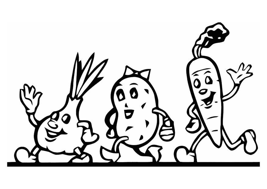 fiesta de verduras Dibujo para colorear fiesta de verduras