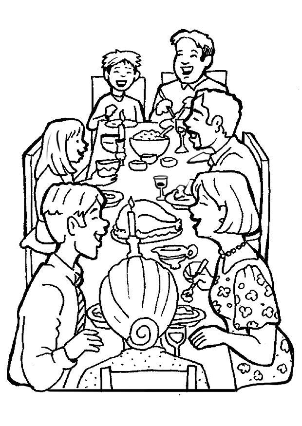 fiesta familiar Dibujo para colorear fiesta familiar