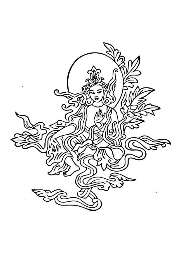figura budista Dibujo para colorear figura budista