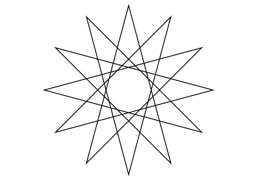 Dibujo para colorear figura geomA©trica - estrella