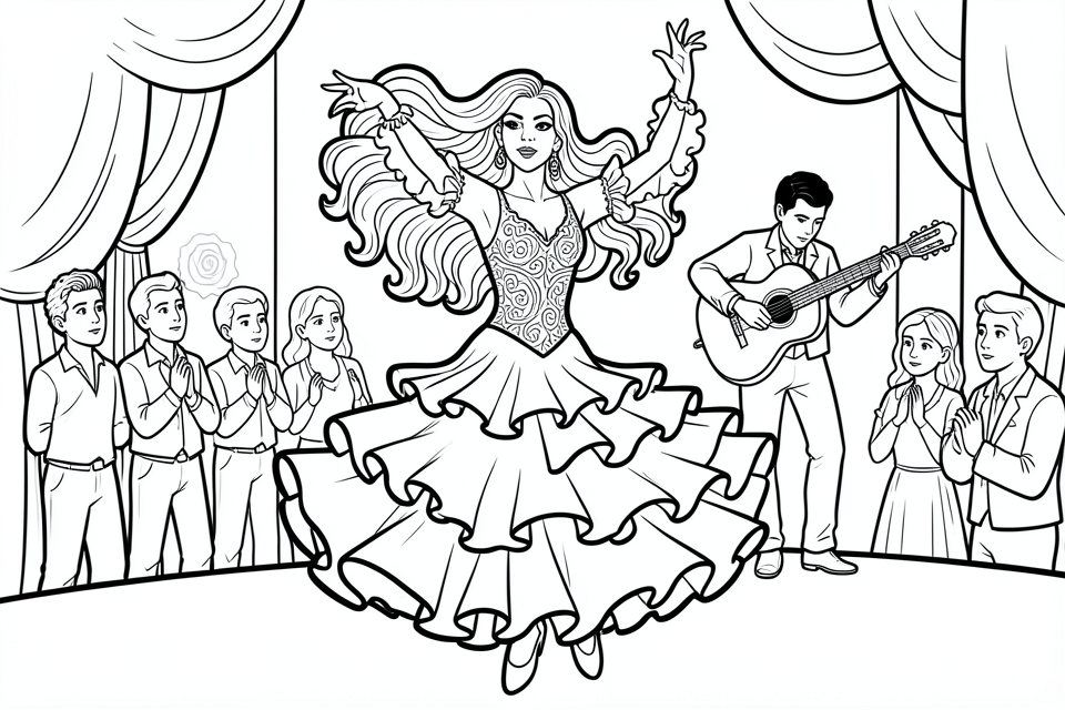 flamenco Dibujo para colorear flamenco