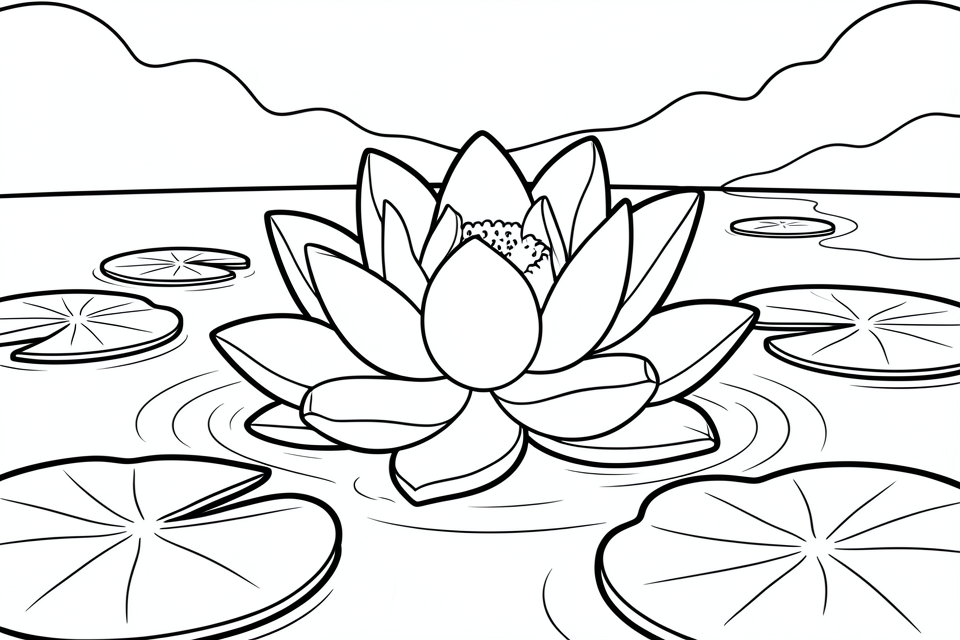 flor de loto Dibujo para colorear flor de loto
