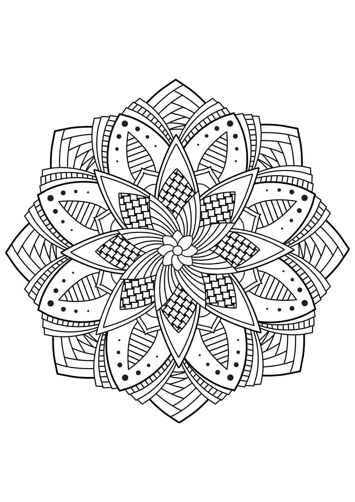 flor de mandala Dibujo para colorear flor de mandala