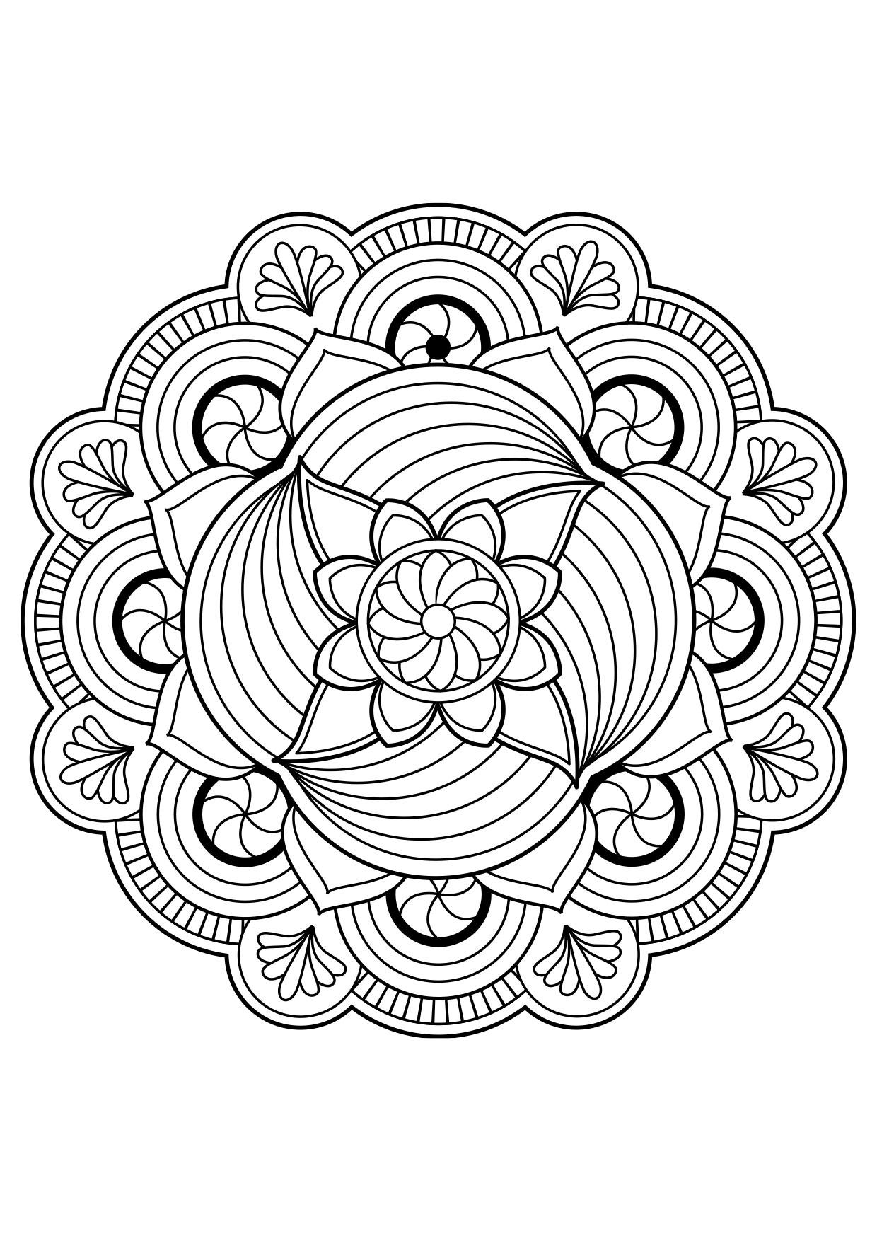 flor de mandala Dibujo para colorear flor de mandala