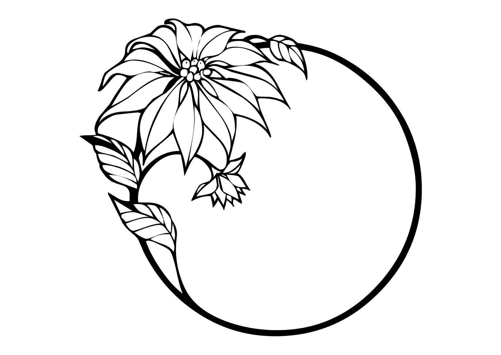 Dibujo para colorear flor de navidad