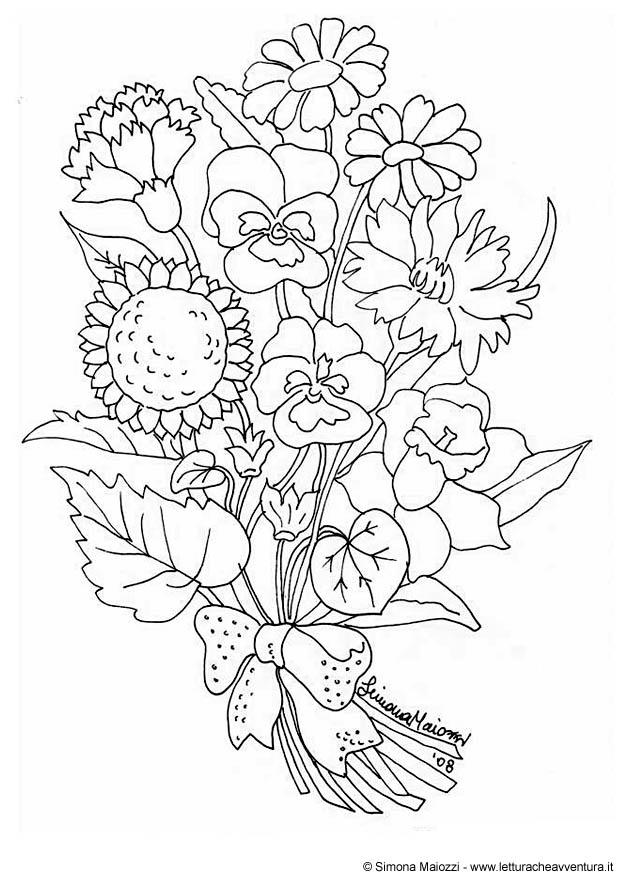Dibujo para colorear flores