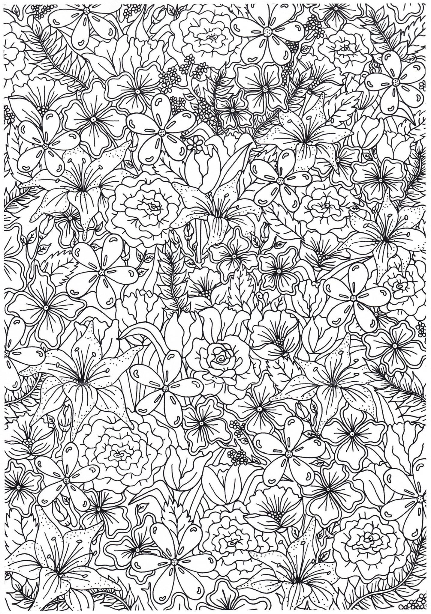 flores Dibujo para colorear flores